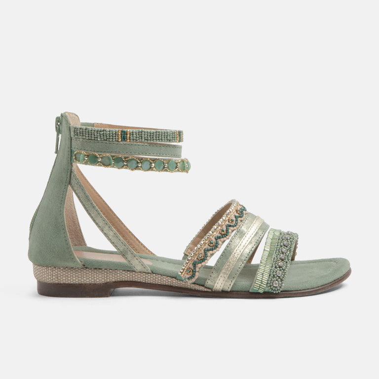 lazamani Lazamani Jovena Dames Gladiator Sandalen Groen | LA85713sage