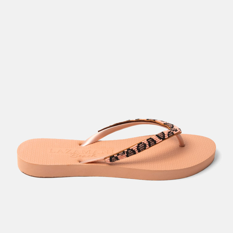 lazamani Lazamani Lanzarote Dames Flip Flops Luipaard | LA77009peach