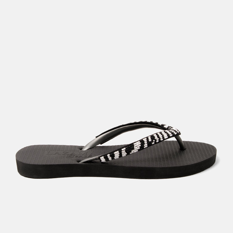 lazamani Lazamani Lanzarote Dames Flip Flops Zebra | LA77009black