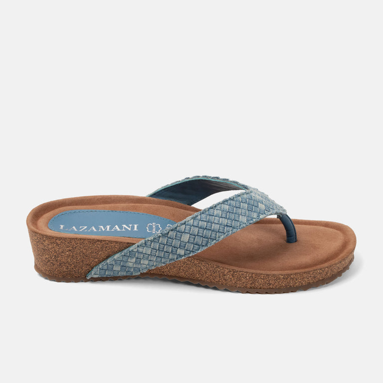 lazamani Lazamani Laura Dames Slippers Blauw | LA75485denim