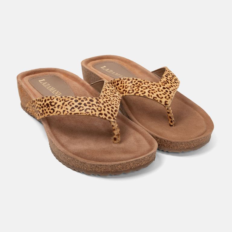 Lazamani Lazamani Laura Dames Slippers Bruin | LA75485leopard