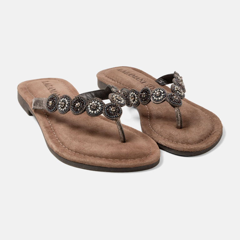 Lazamani Lazamani Lea Dames Slippers Grijs | LA33772pewter
