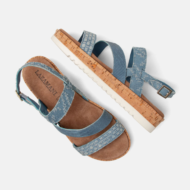 Lazamani Lazamani Lindy Dames Sandalen Blauw | LA75013denim