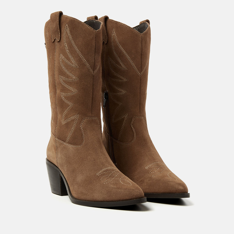 Lazamani Lazamani Louise Dames Cowboylaarzen Taupe | LA53674taupe