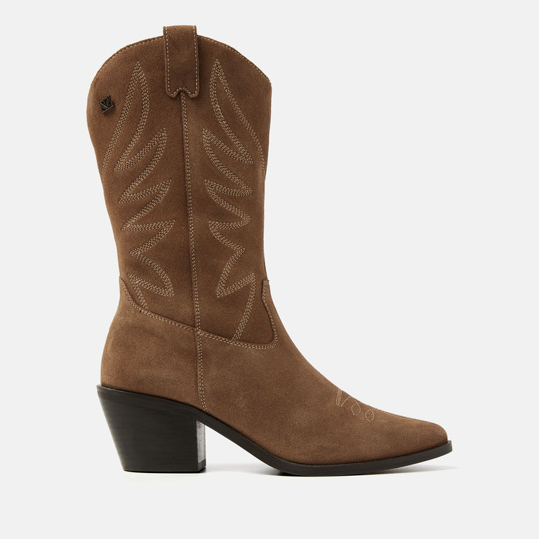 lazamani Lazamani Louise Dames Cowboylaarzen Taupe | LA53674taupe