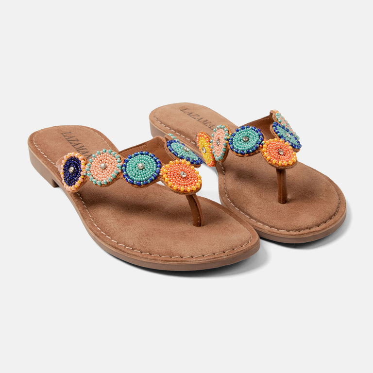 Lazamani Lazamani Luna Dames Slippers Multi | LA75453tanmulti
