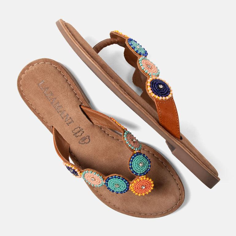Lazamani Lazamani Luna Dames Slippers Multi | LA75453tanmulti