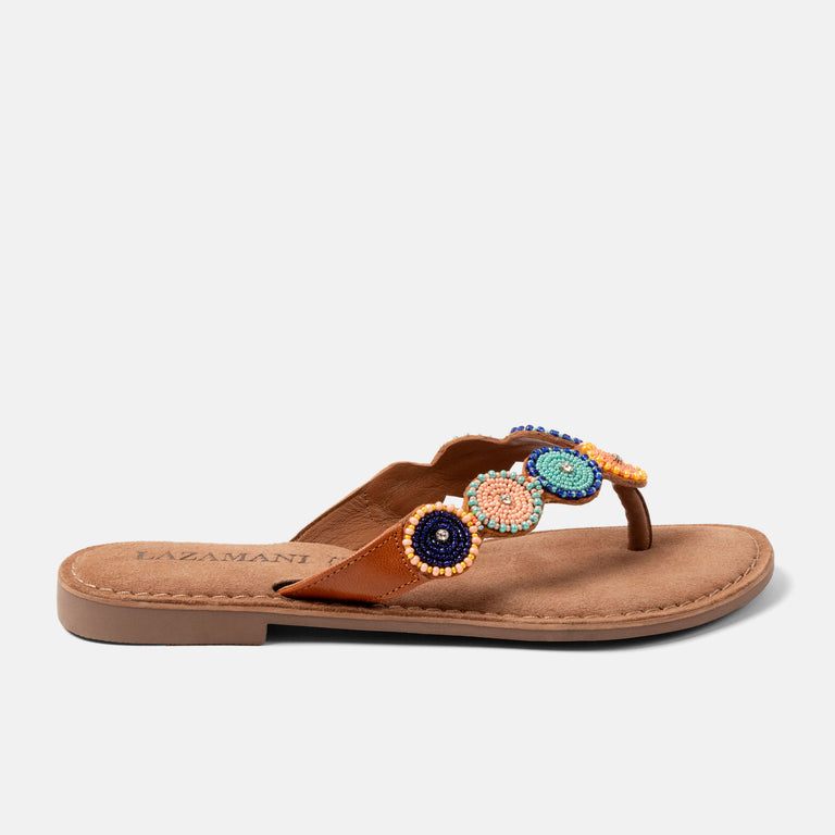 lazamani Lazamani Luna Dames Slippers Multi | LA75453tanmulti