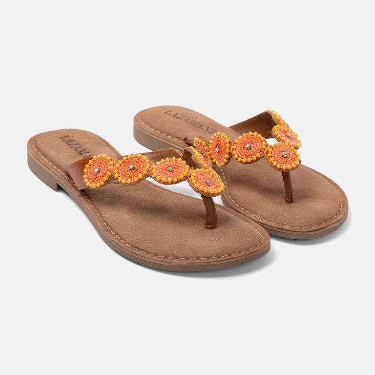 Lazamani Lazamani Luna Dames Slippers Oranje | LA75453apricot