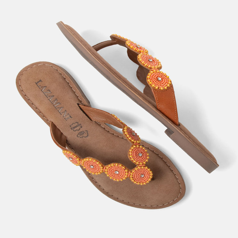 Lazamani Lazamani Luna Dames Slippers Oranje | LA75453apricot