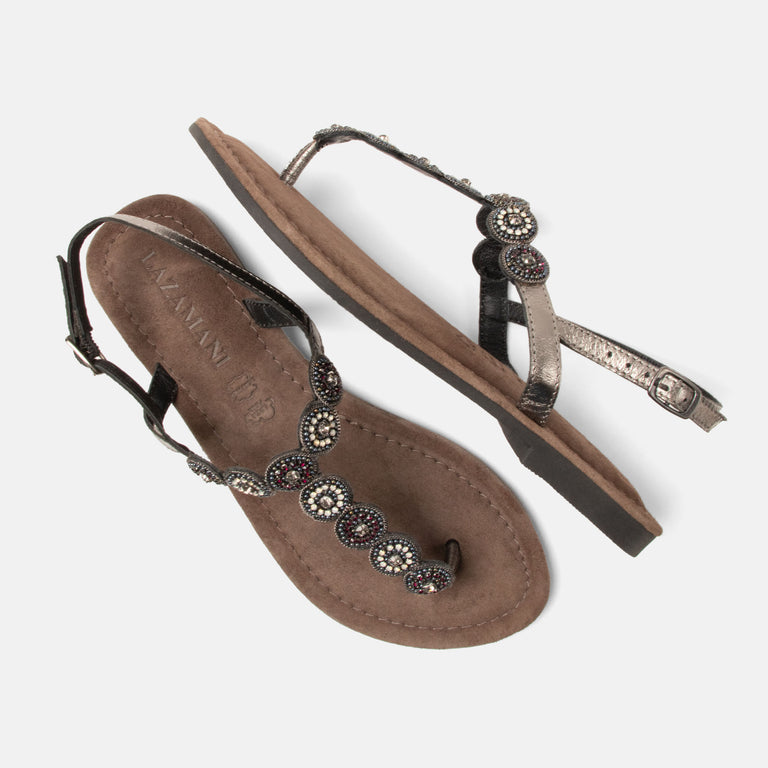 Lazamani Lazamani Luz Dames Sandalen Grijs | LA33773pewter