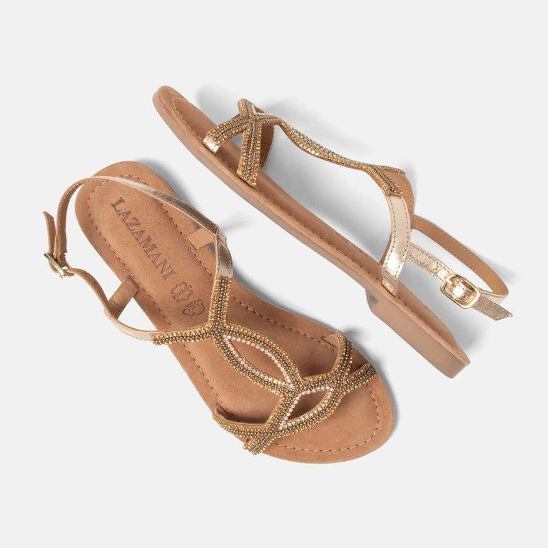 Lazamani Lazamani Malia Dames Sandalen Goud | LA33775gold