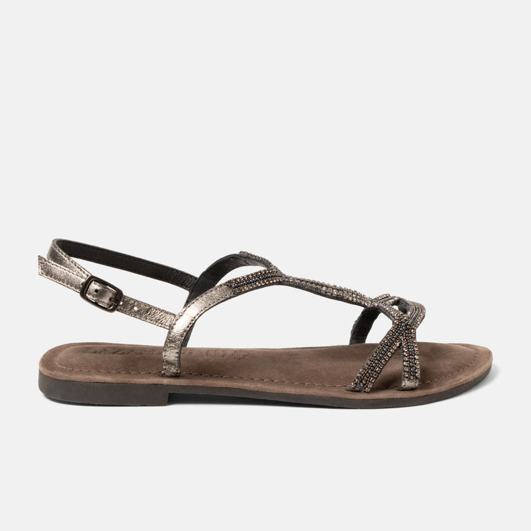 lazamani Lazamani Malia Dames Sandalen Grijs | LA33775pewter