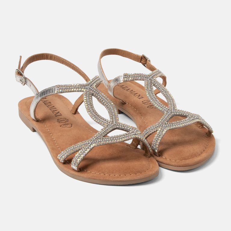 Lazamani Lazamani Malia Dames Sandalen Zilver | LA33775silver