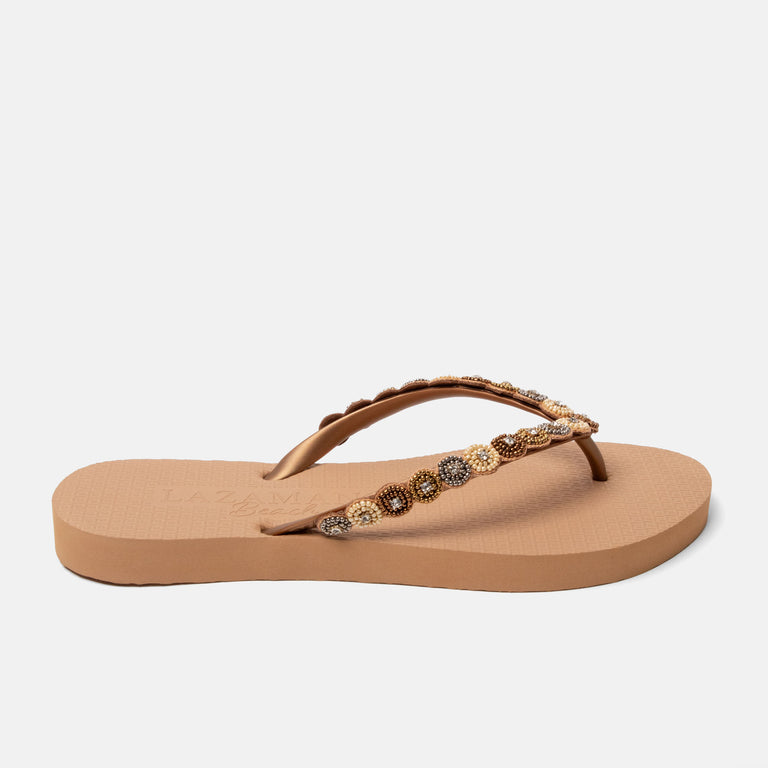 lazamani Lazamani Mallorca Dames Flip Flops Beige | LA77007beige