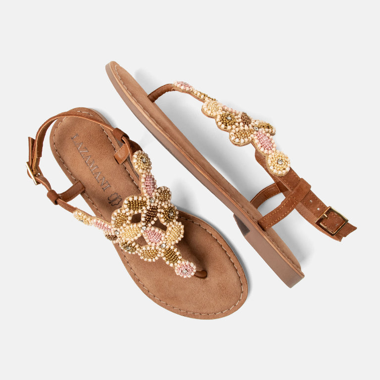 Lazamani Lazamani Maritza Dames Sandalen Cognac | LA75017tan