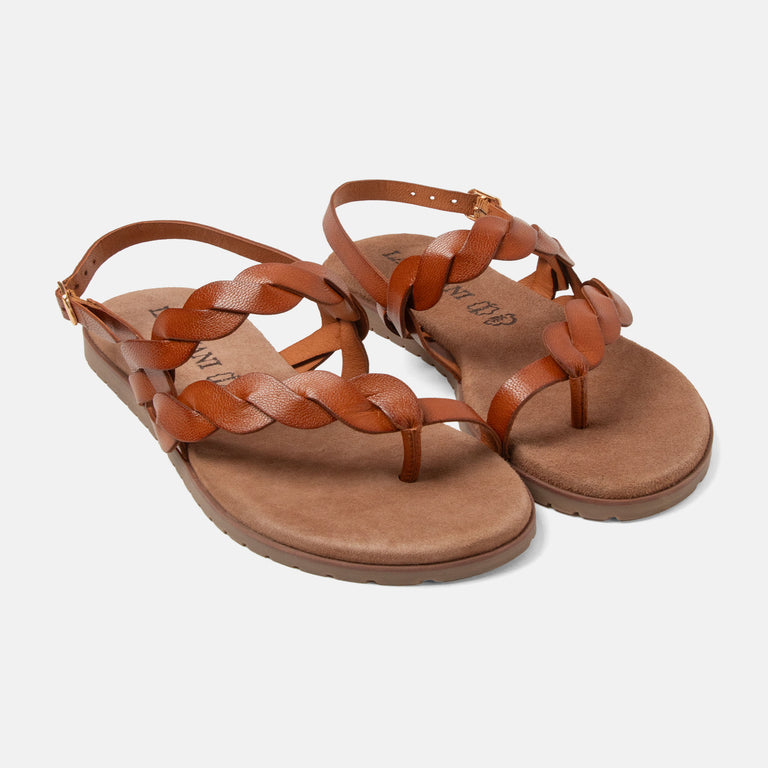 Lazamani Lazamani Nilda Dames Sandalen Cognac | LA75019tan