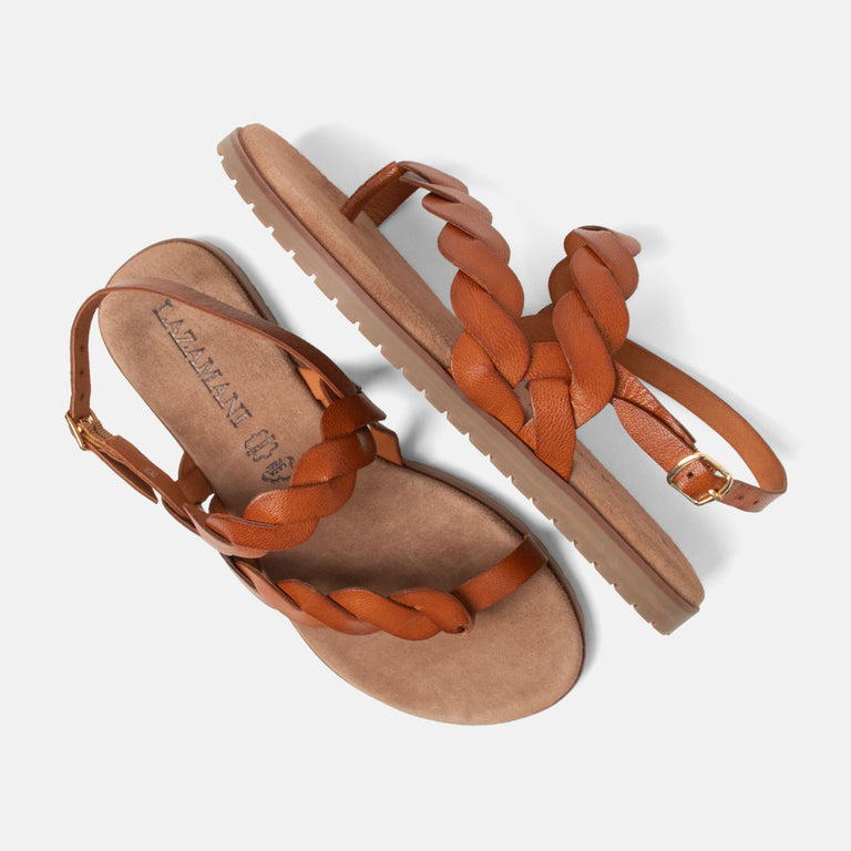 Lazamani Lazamani Nilda Dames Sandalen Cognac | LA75019tan