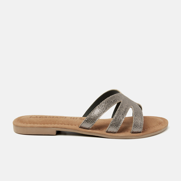 lazamani Lazamani Nina Dames Slippers Grijs | LA33729pewter