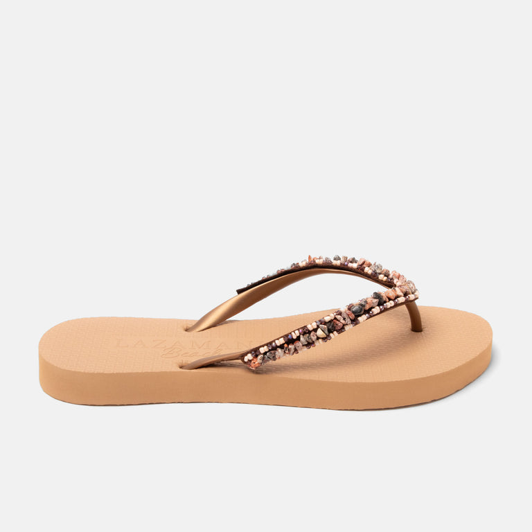 lazamani Lazamani Palma Dames Flip Flops Bruin | LA77008brown