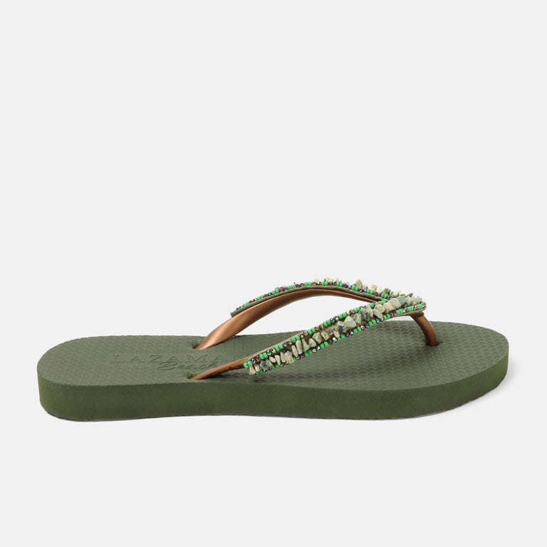 lazamani Lazamani Palma Dames Flip Flops Groen | LA77008green