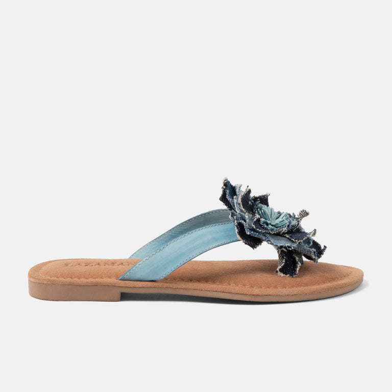 lazamani Lazamani Peony Dames Slippers Blauw | LA33726denim