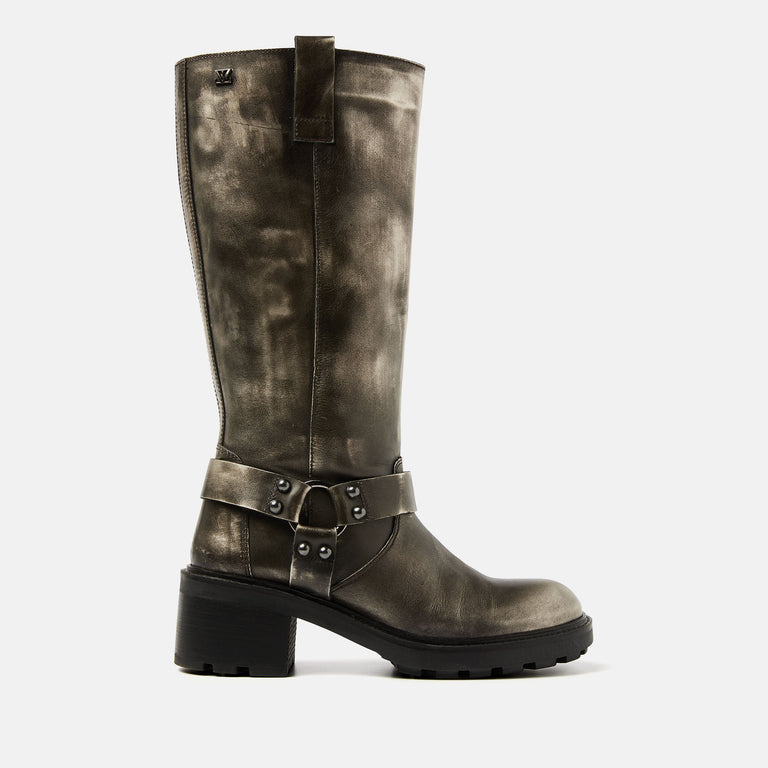 lazamani Lazamani Salome Dames Biker Boots Pewter | LA90003pewter