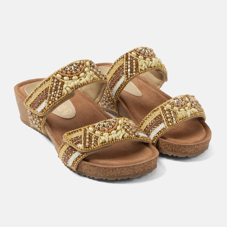 Lazamani Lazamani Sol Dames Slippers Multi | LA75002beige