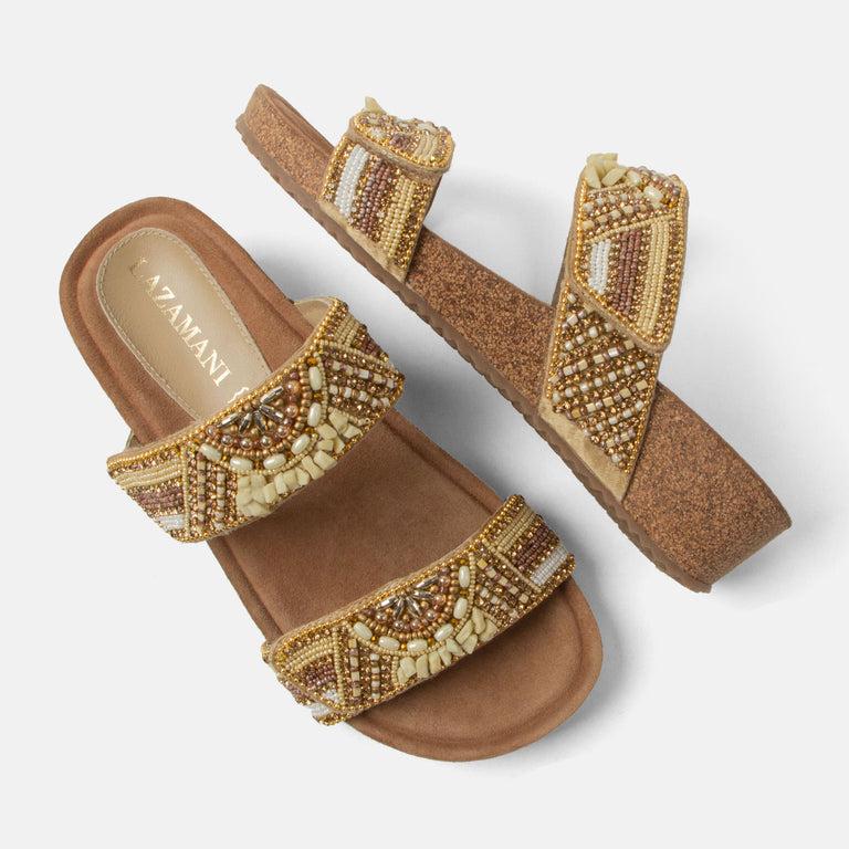 Lazamani Lazamani Sol Dames Slippers Multi | LA75002beige