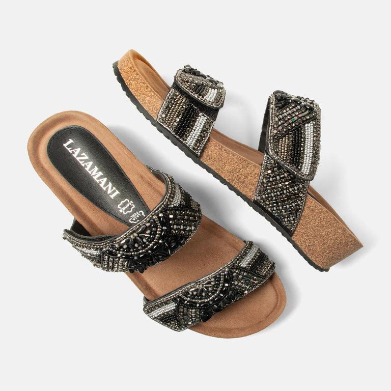 Lazamani Lazamani Sol Dames Slippers Zwart | LA75002black