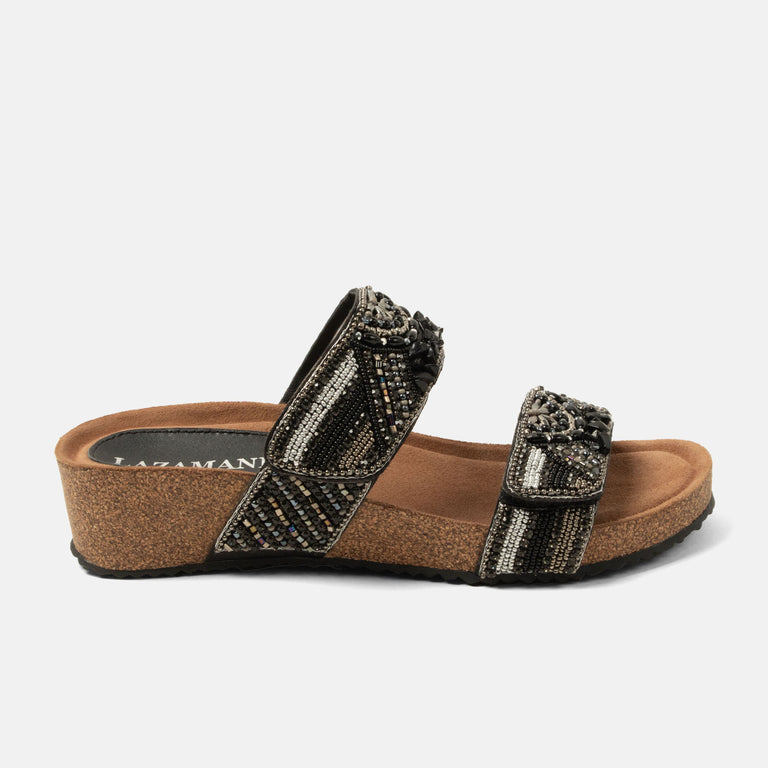 lazamani Lazamani Sol Dames Slippers Zwart | LA75002black