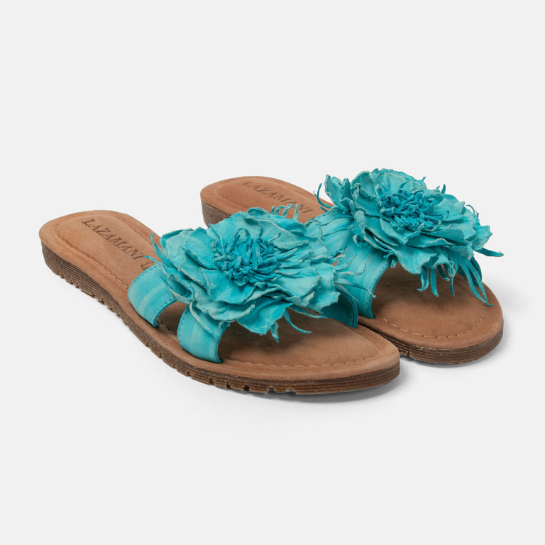 Lazamani Lazamani Zinnia Dames Slippers Turquoise | LA33765turquois