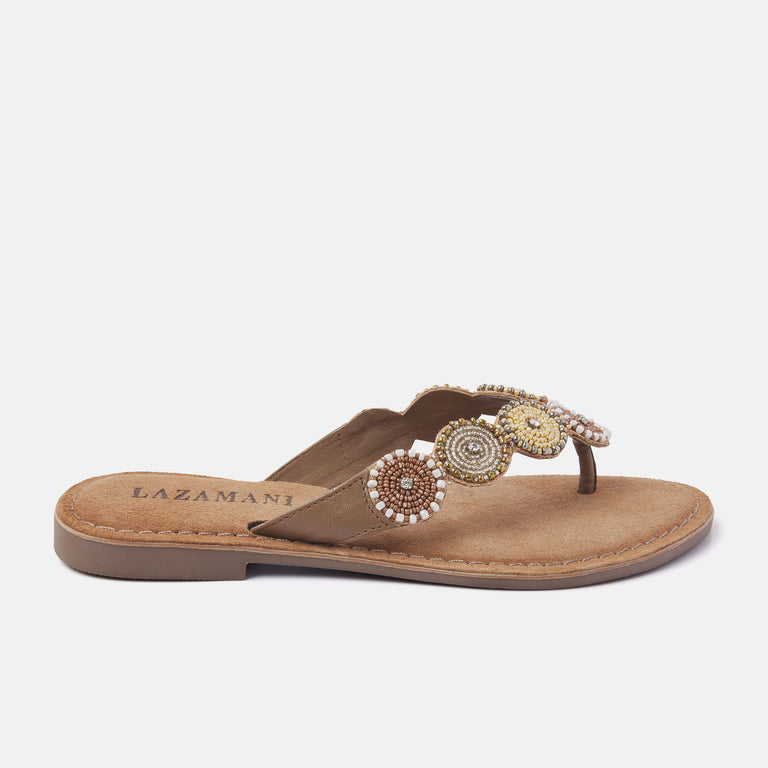 lazamani Luna Dames Slippers Beige LA75451beige | Lazamani