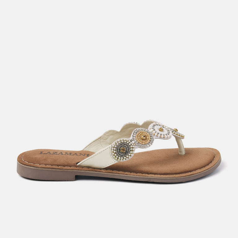 lazamani Luna Dames Slippers Wit LA75451offwhite | Lazamani