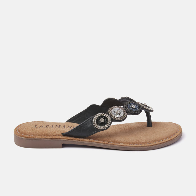 lazamani Luna Dames Slippers Zwart LA75451south | Lazamani