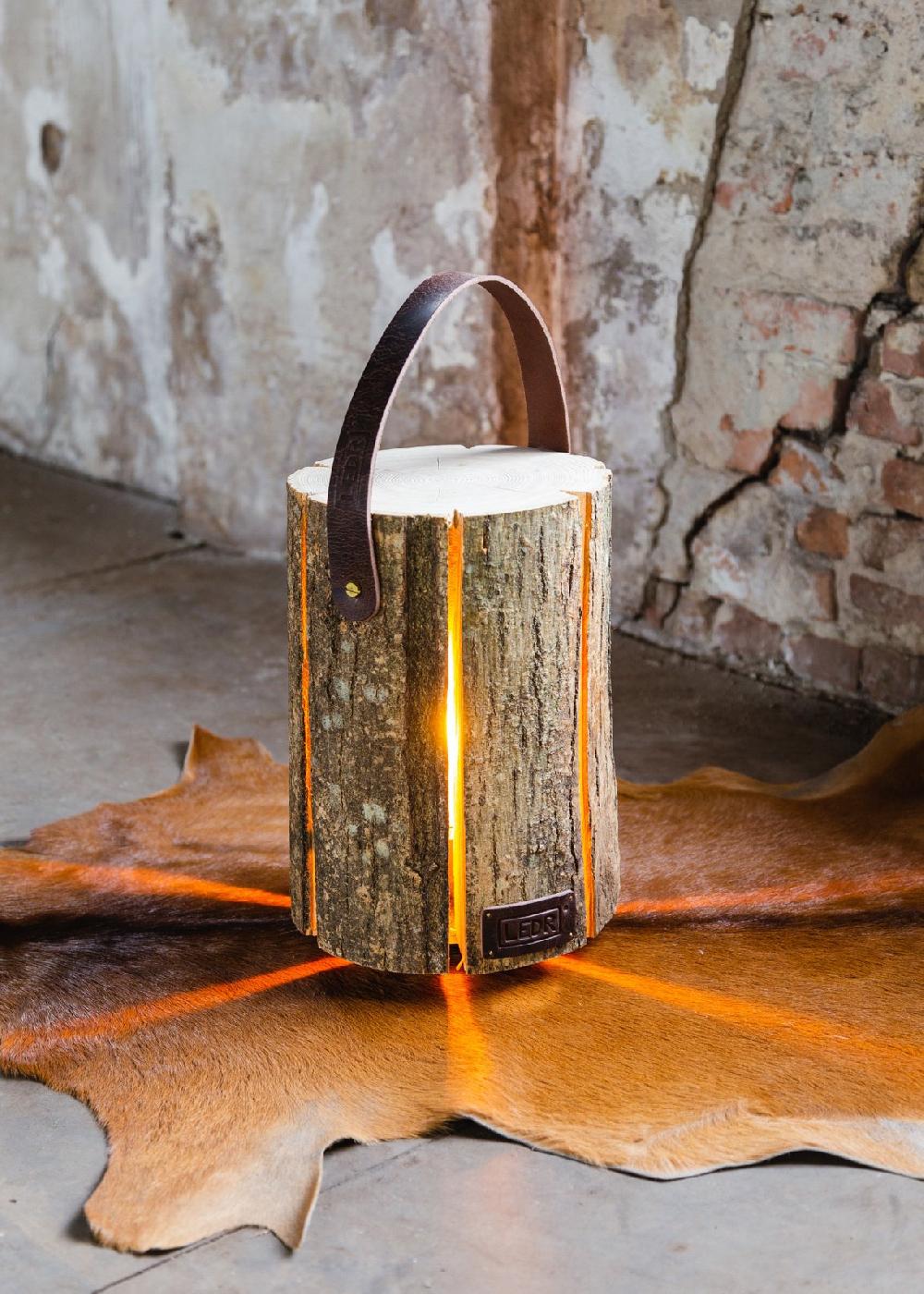 ledr Wood Light - Ash Wood met leren band