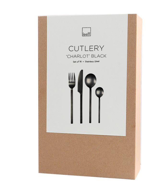 Leeff Leeff Cutlery Charlot Set Of 16 Black - Koken & Tafelen - Leeff