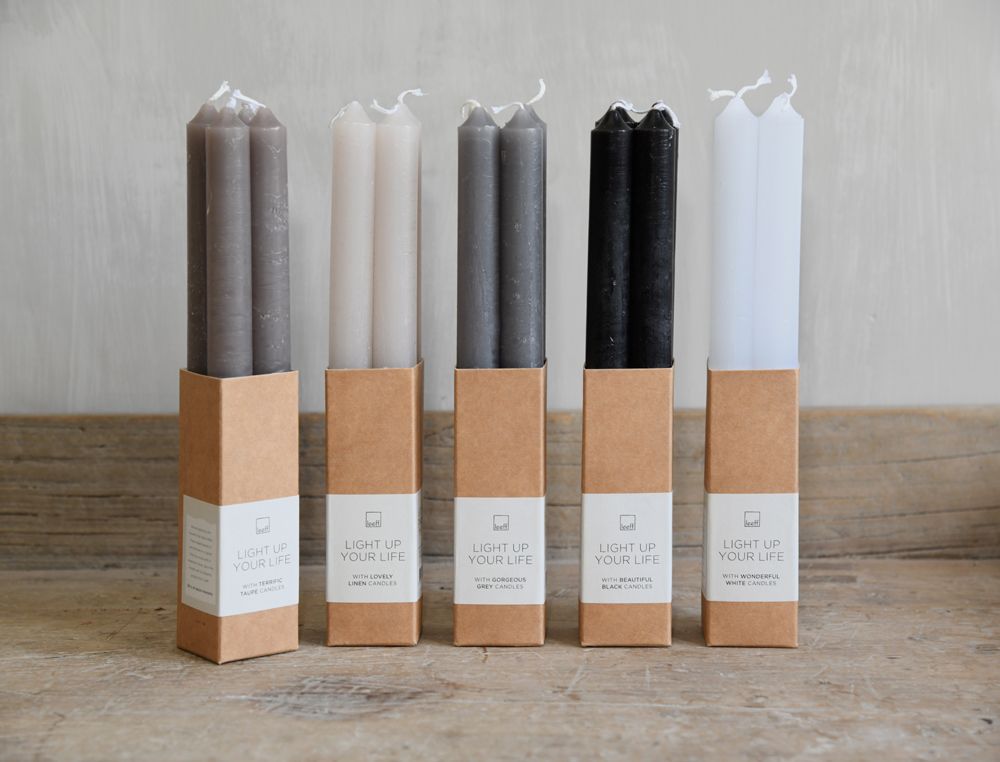 Leeff Leeff Dinner Candles Dewi Black Set Of 4 - Wonen - Leeff