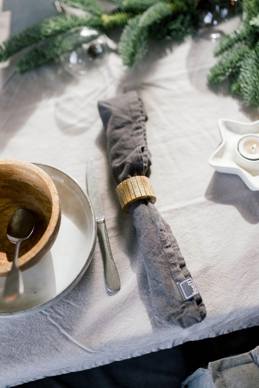 Leeff Leeff Napkins Nora Grey Set Of 2 - Koken & Tafelen - Leeff