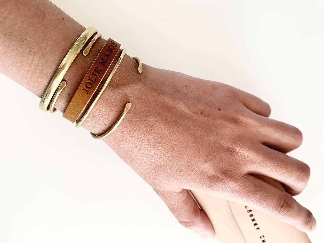 léonny cha CHARLIE - Le bracelet personnalisé en cuir français upcyclé