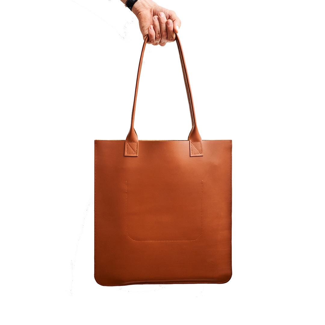 léonny cha French Leather Tote Bag – Handmade Elegant & Timeless Unisex