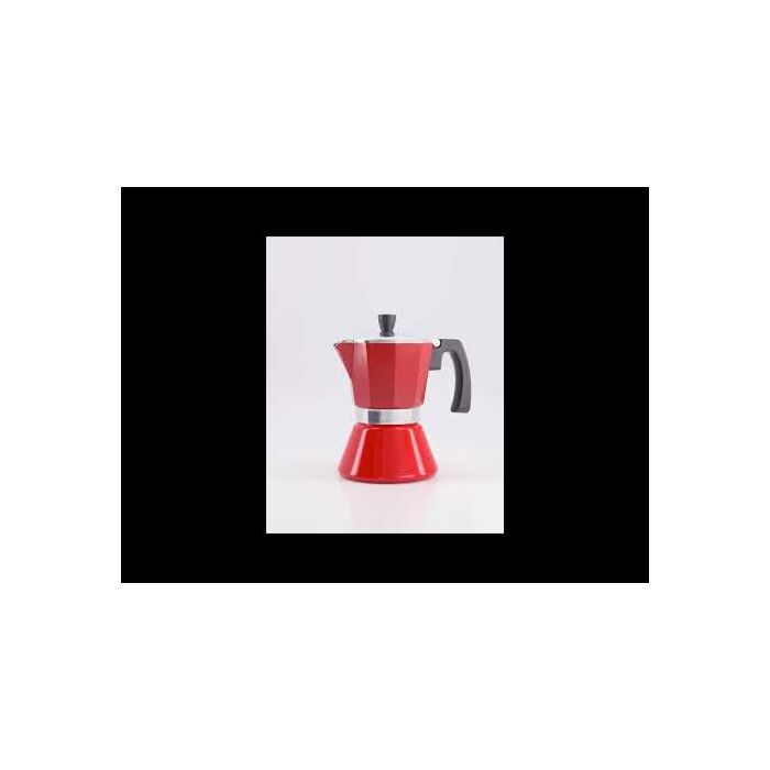 leopold vienna Espressomaker Tivoli rood 6 cups rvs/aluminium