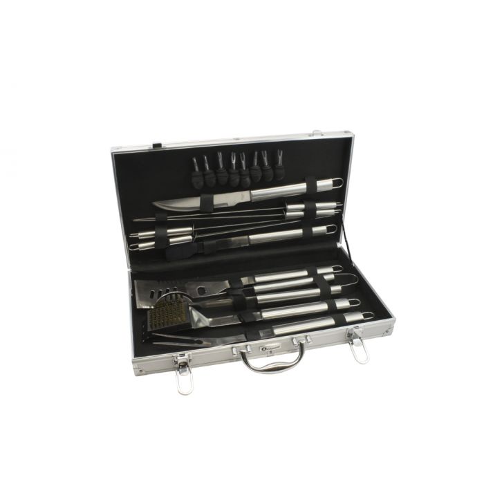 leopold vienna Grillkoffer 18-delig RVS