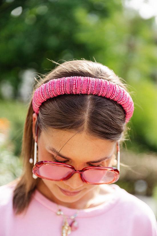 Les Jumelles Cassie Midi Haarband Met Kralen Felroze