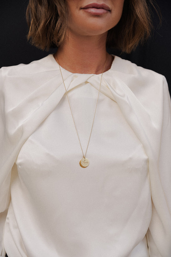 Les Jumelles Evie Blouse Met Geplooide Halslijn Vanille