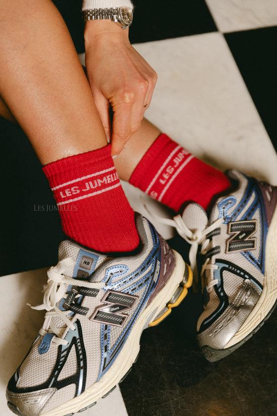 les jumelles Fille à papa socks fiery red/orchid pink