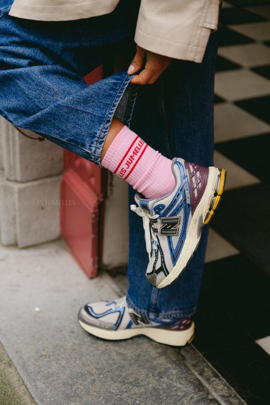 les jumelles Fille à papa socks orchid pink/fiery red