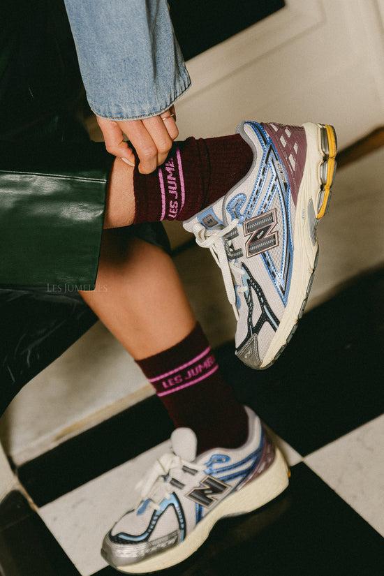 Les Jumelles Fille à Papa Sokken Pruim/fondant Roze