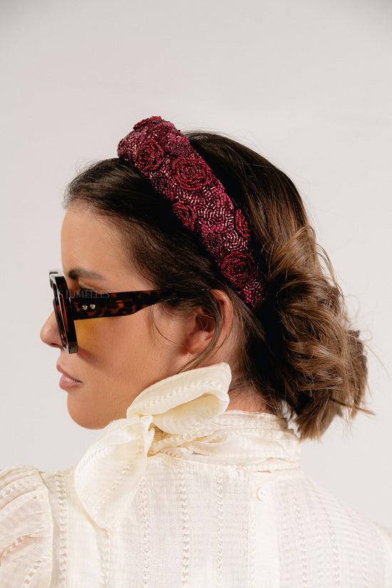 les jumelles Florian brede kralen haarband tibetaans rood