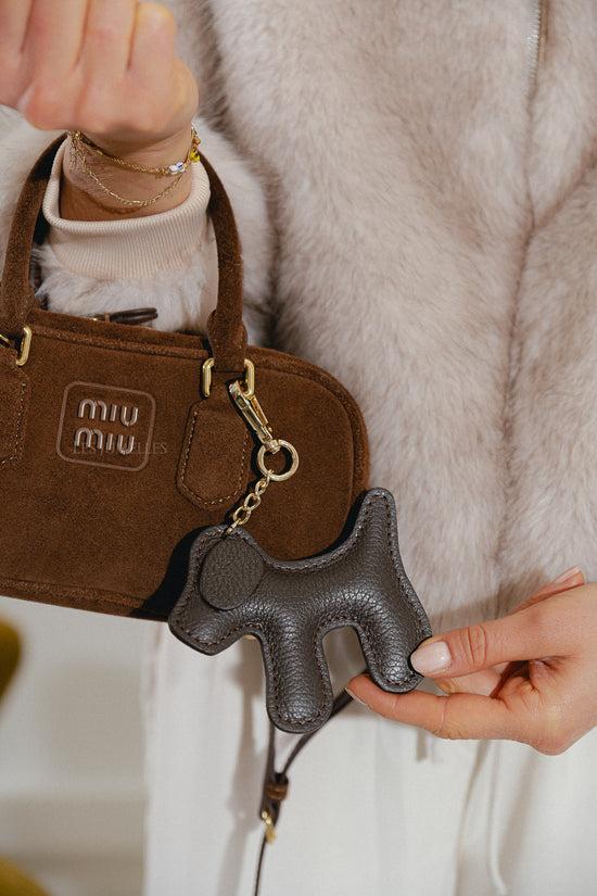 Les Jumelles Leren Honden Sleutelhanger Warme Chocolademelk